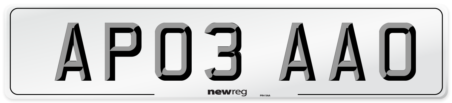 AP03 AAO Number Plate from New Reg